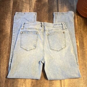Sky Blue High Rise Mom Straight Jeans